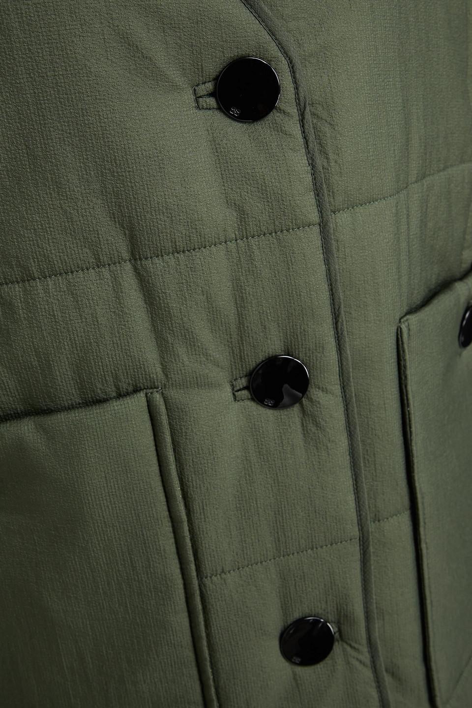Ganni Quilted Ripstop Vest in Green Lyst UK