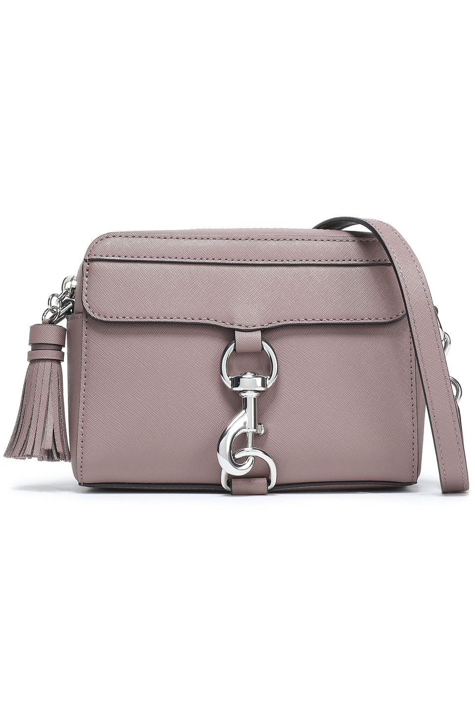 Rebecca Minkoff M.a.b. Clasp-detailed Textured-leather Shoulder Bag in Pink