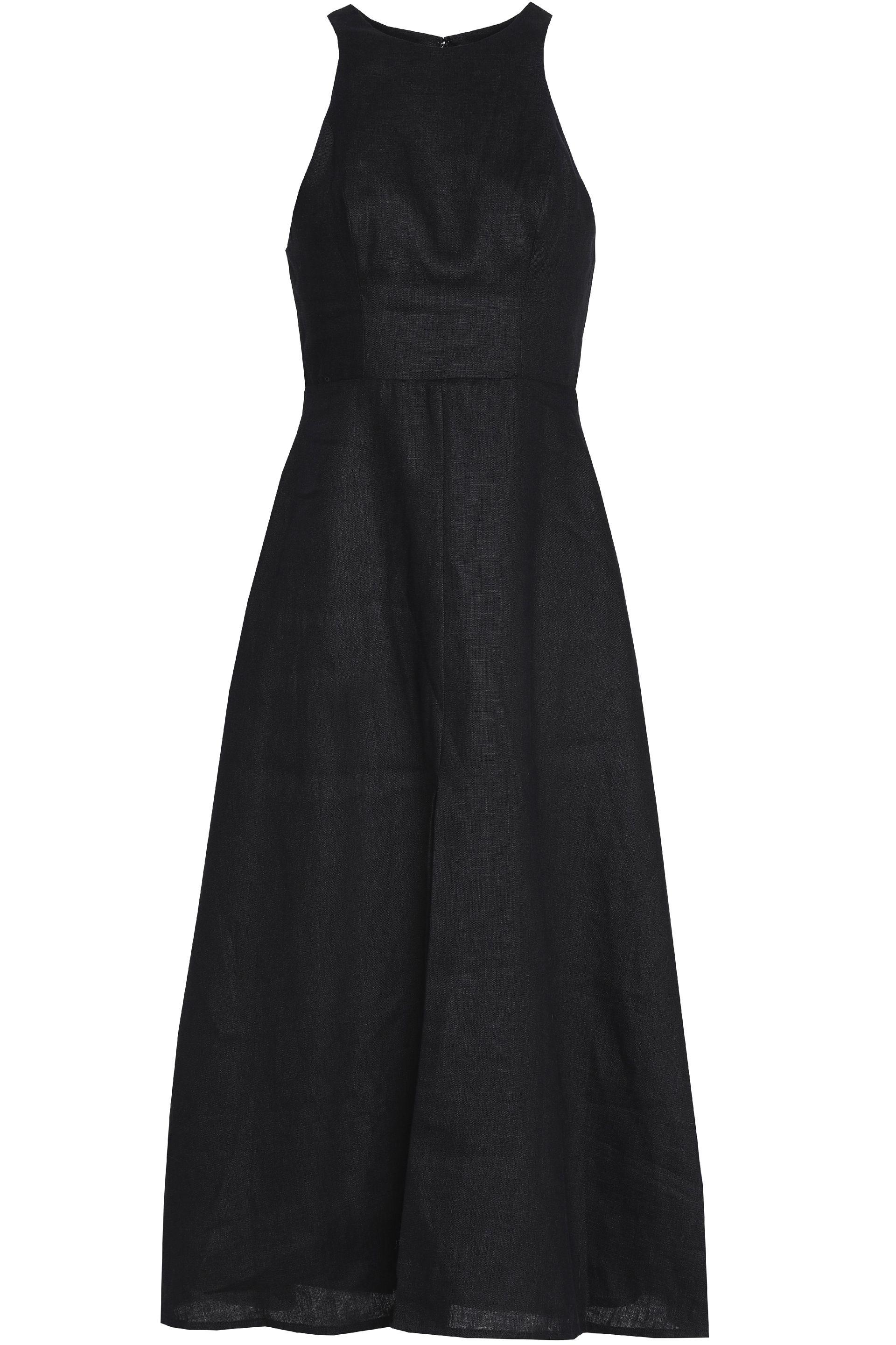 zimmermann black linen dress