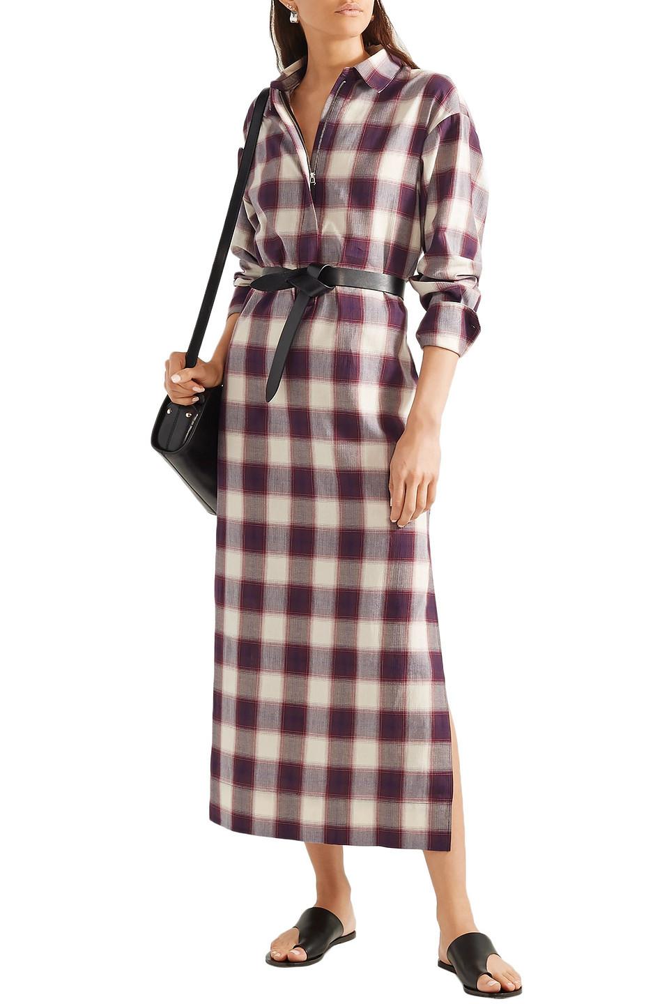 James Badgley Checked Cotton Maxi Dress 
