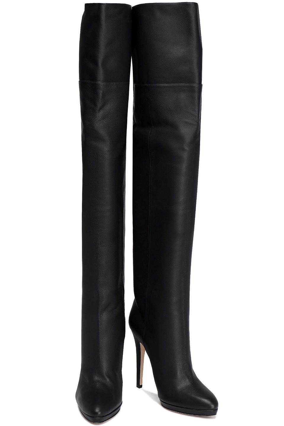 Jimmy Choo Giselle 120 Textured-leather Platform Over-the-knee Boots ...