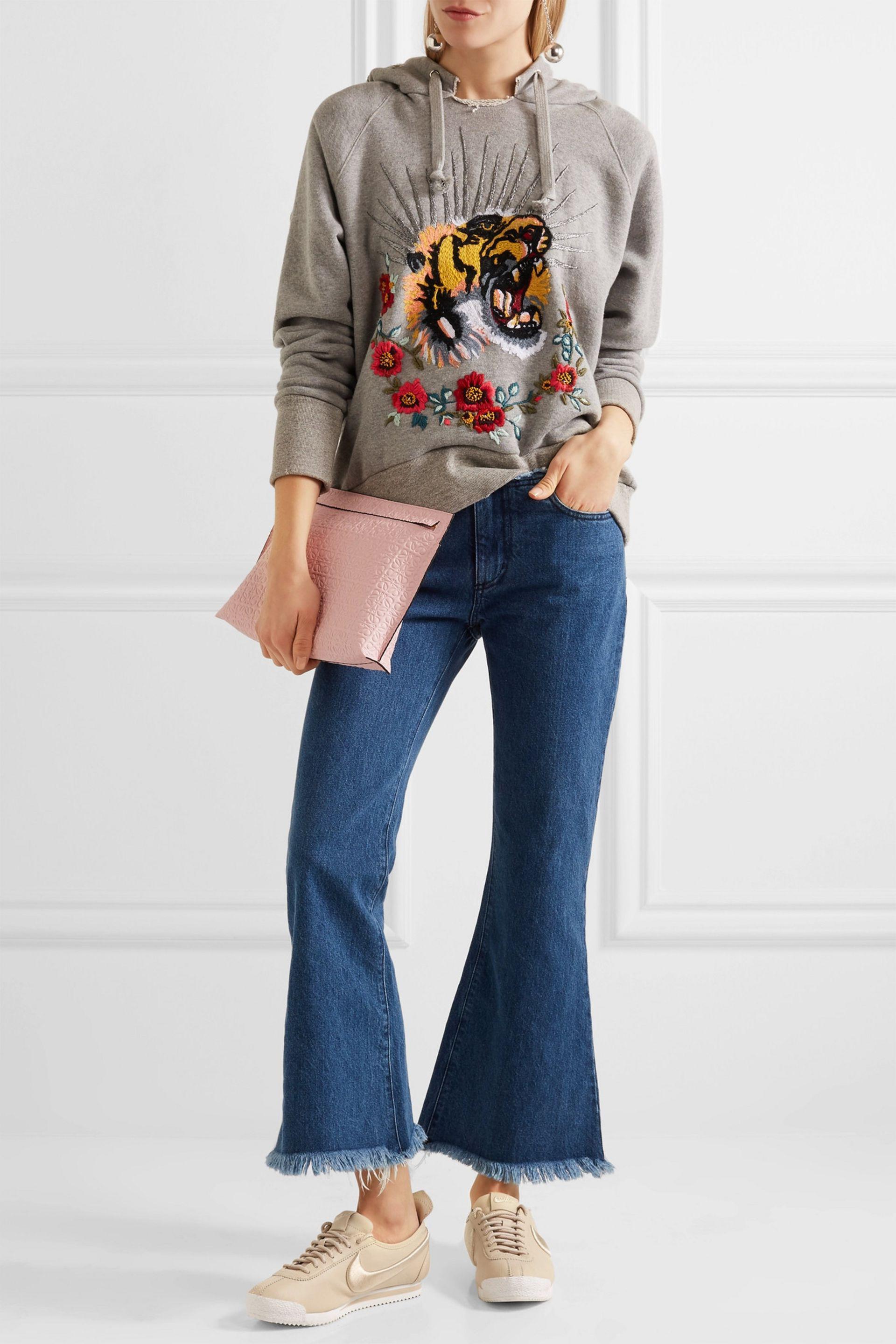 nike classic cortez embroidered sneaker