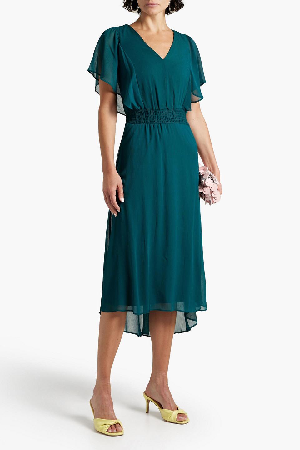 dkny ruffled midi dress