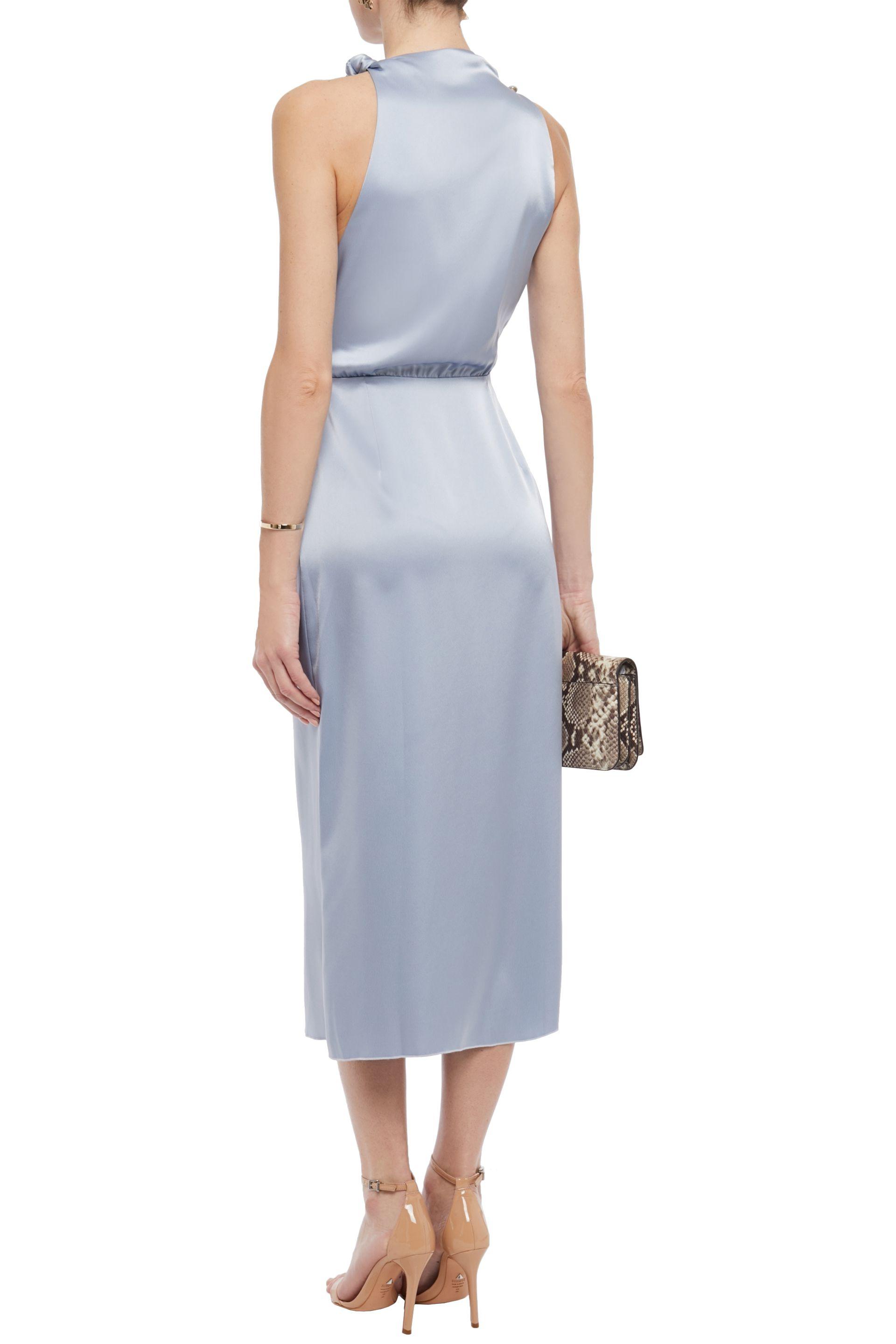 nanushka kalila satin midi dress