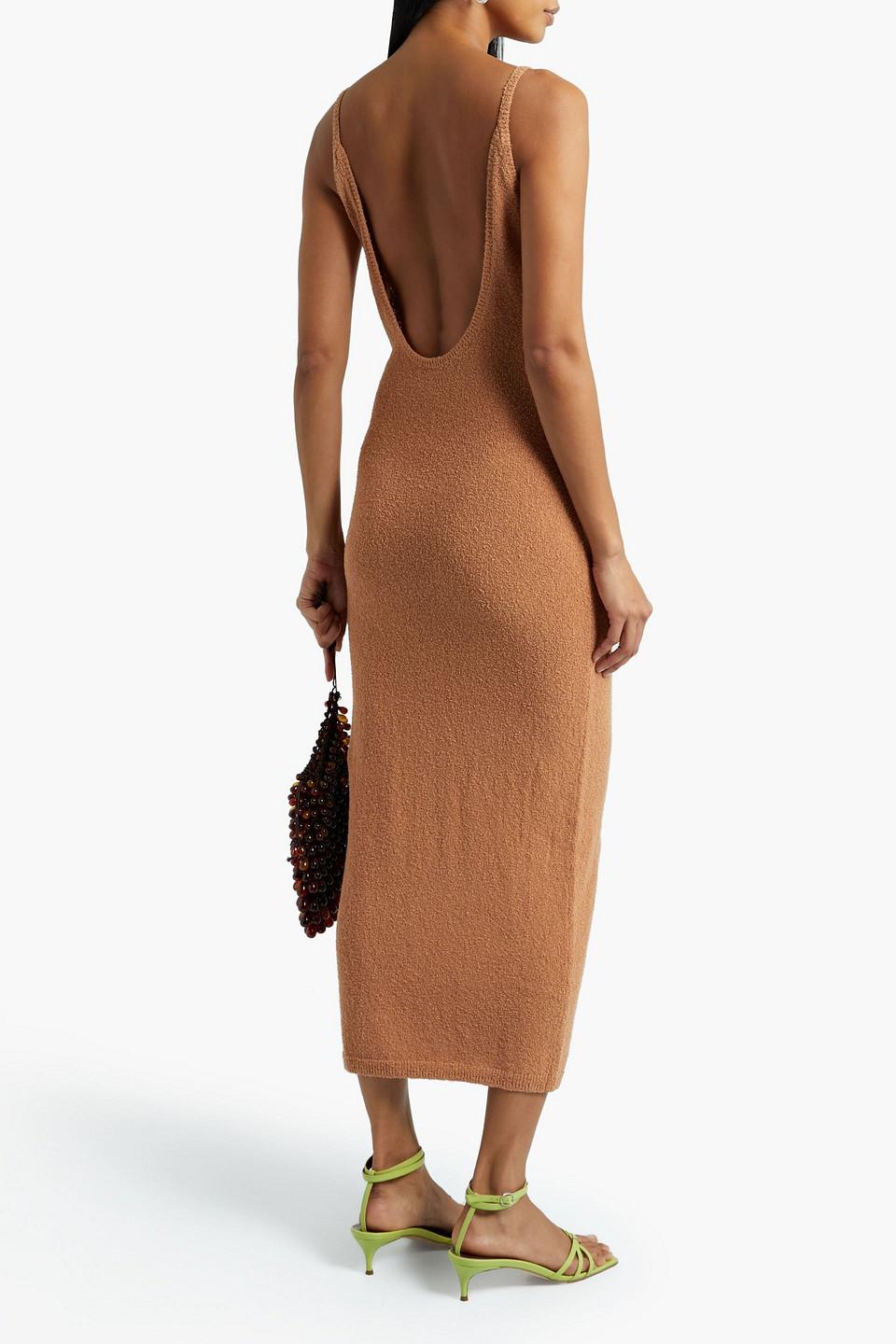 knit Cotton-blend Midi Dress 