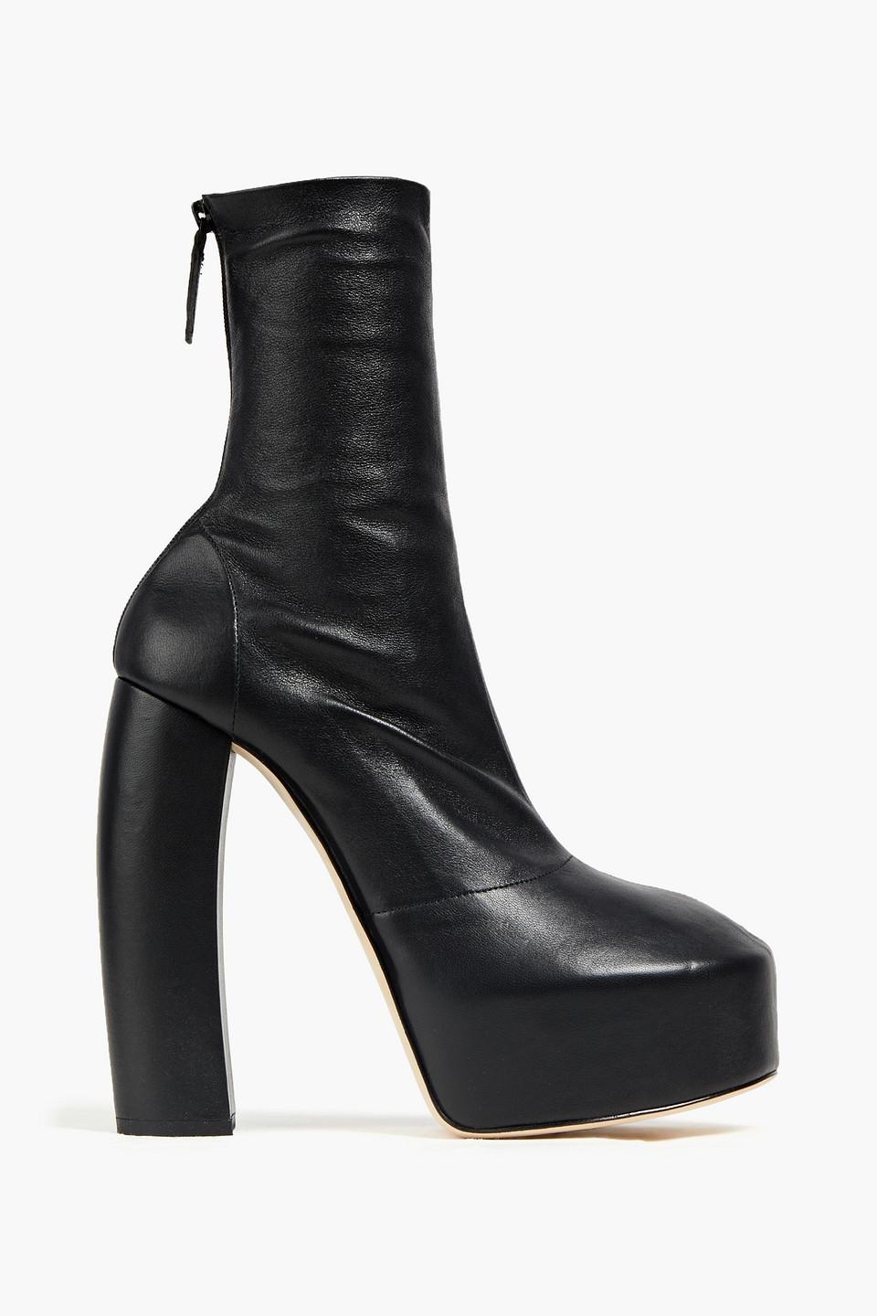 Victoria Beckham Penelope Stretch-leather Platform Ankle Boots in Black |  Lyst