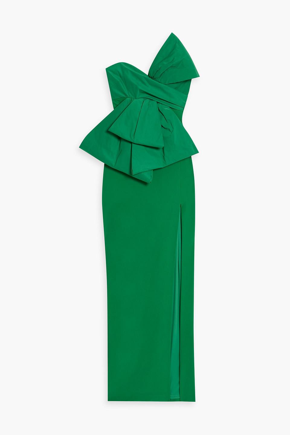 marchesa green dress Marchesa Illusion One-Shoulder Tulle Maxi Dress | Made-To-Order