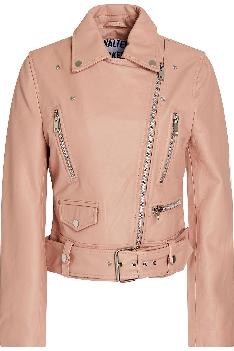 Walter Baker Leather Biker Jacket in Pink Lyst