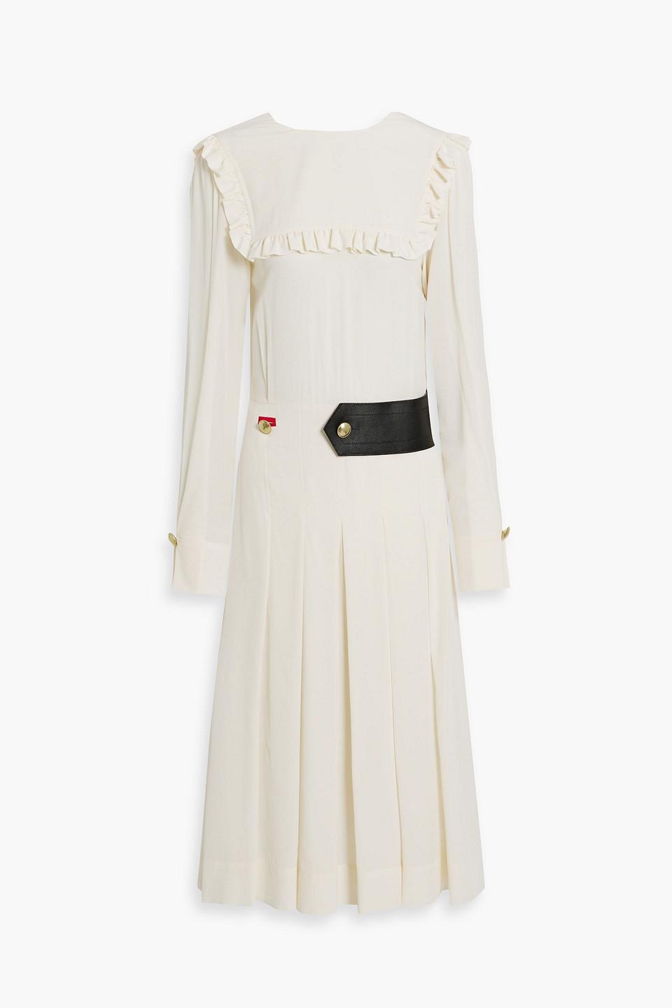 high neck pleated belted midi dress by victoria beckham Designer Victoria Beckham High Neck Pleated Belted Midi Dresses for Women - Up to 78% off