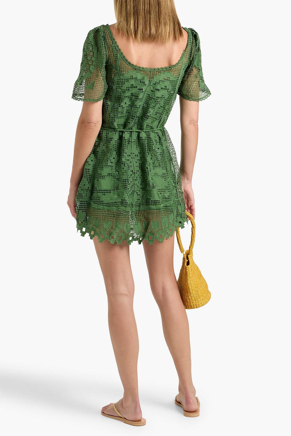 green and blue striped dress FARM RIO PORCELAIN GARDEN OFF-WHITE MINI DRESS – Ella Blu Boutique main image 0