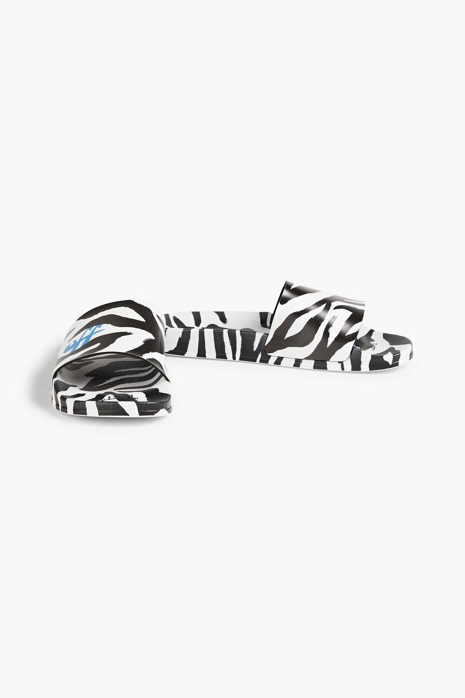 Off White c o Virgil Abloh Off whitetm Zebra Print Pool Slide in