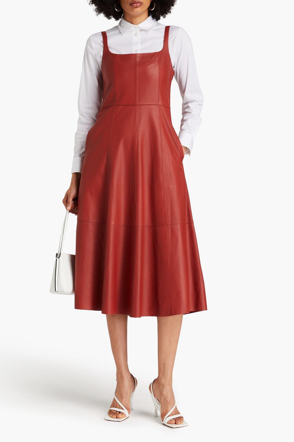 chinese dress ladies VINCE- Leather Dress Black