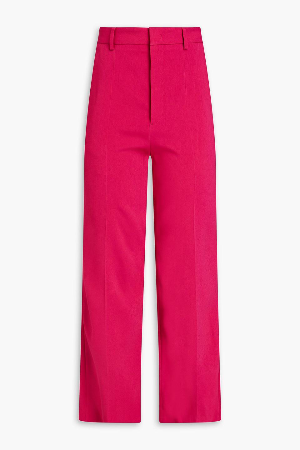 パンツ VALENTINO RED CADY PANT Virgin wool grisaille wide-leg pants in red - Valentino