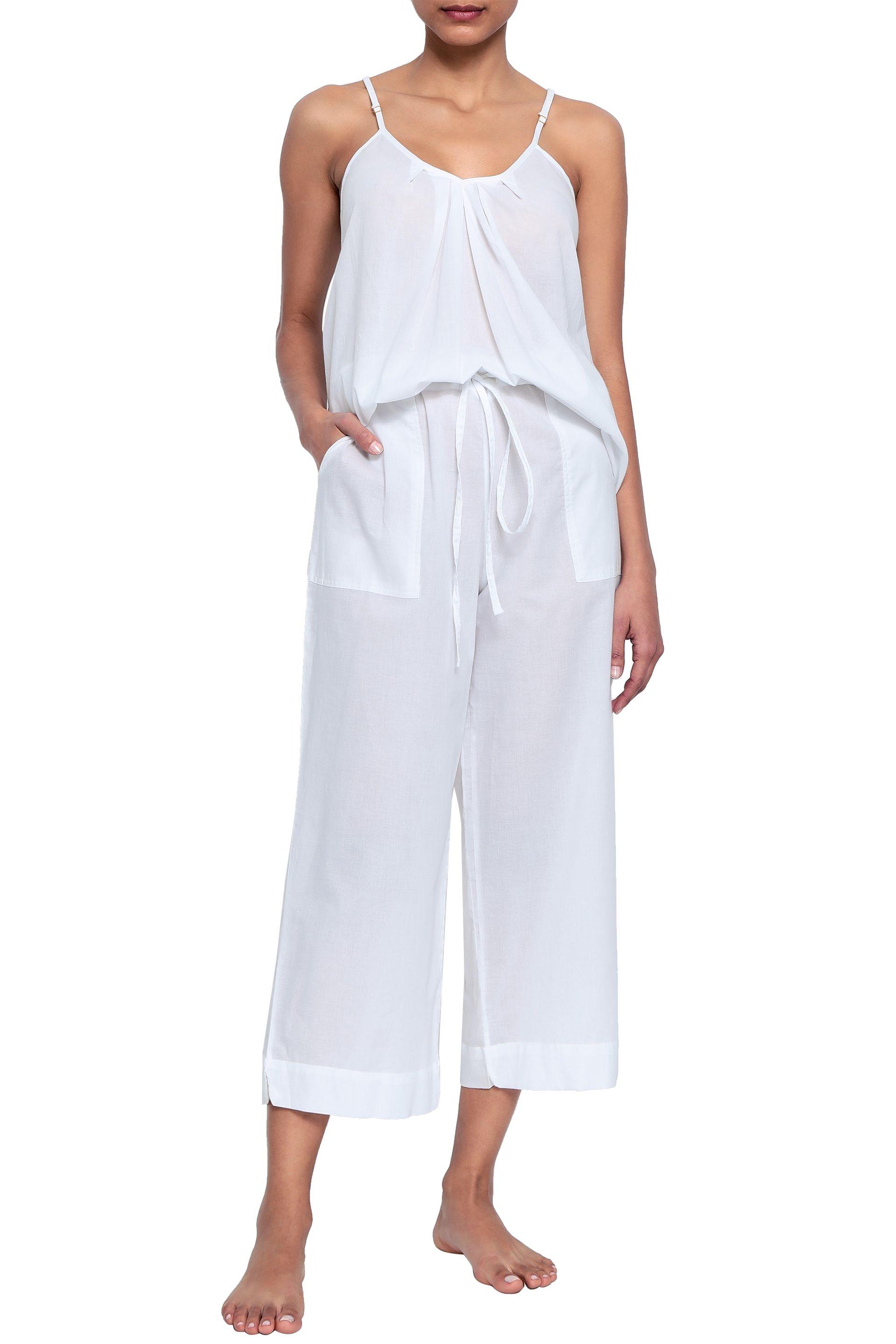 Commando Cropped Cotton Pajama Pants White Lyst