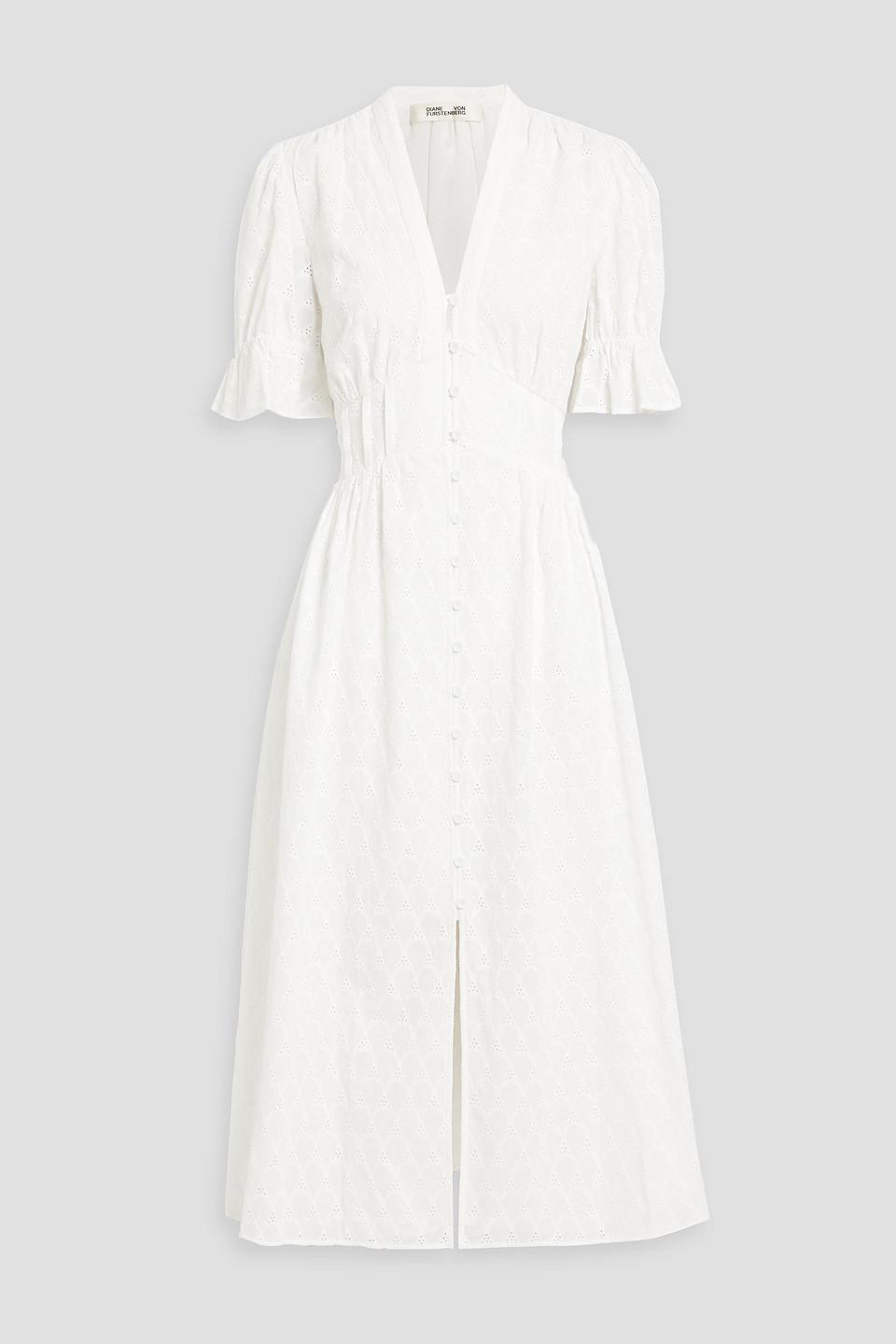 Diane von Furstenberg Erica Broderie Anglaise Cotton Midi