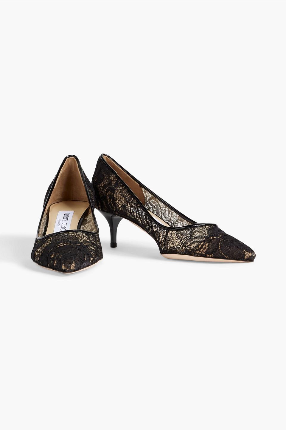 Jimmy Choo Aza Corded Lace Pumps in Black | Lyst