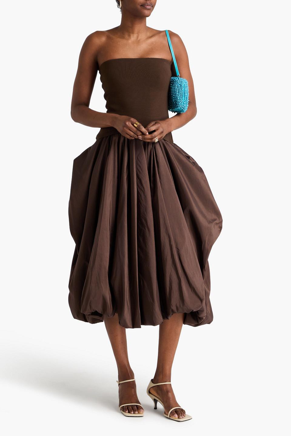 jonathan simkhai brown dress Joanna Satin Midi Dress main image 1