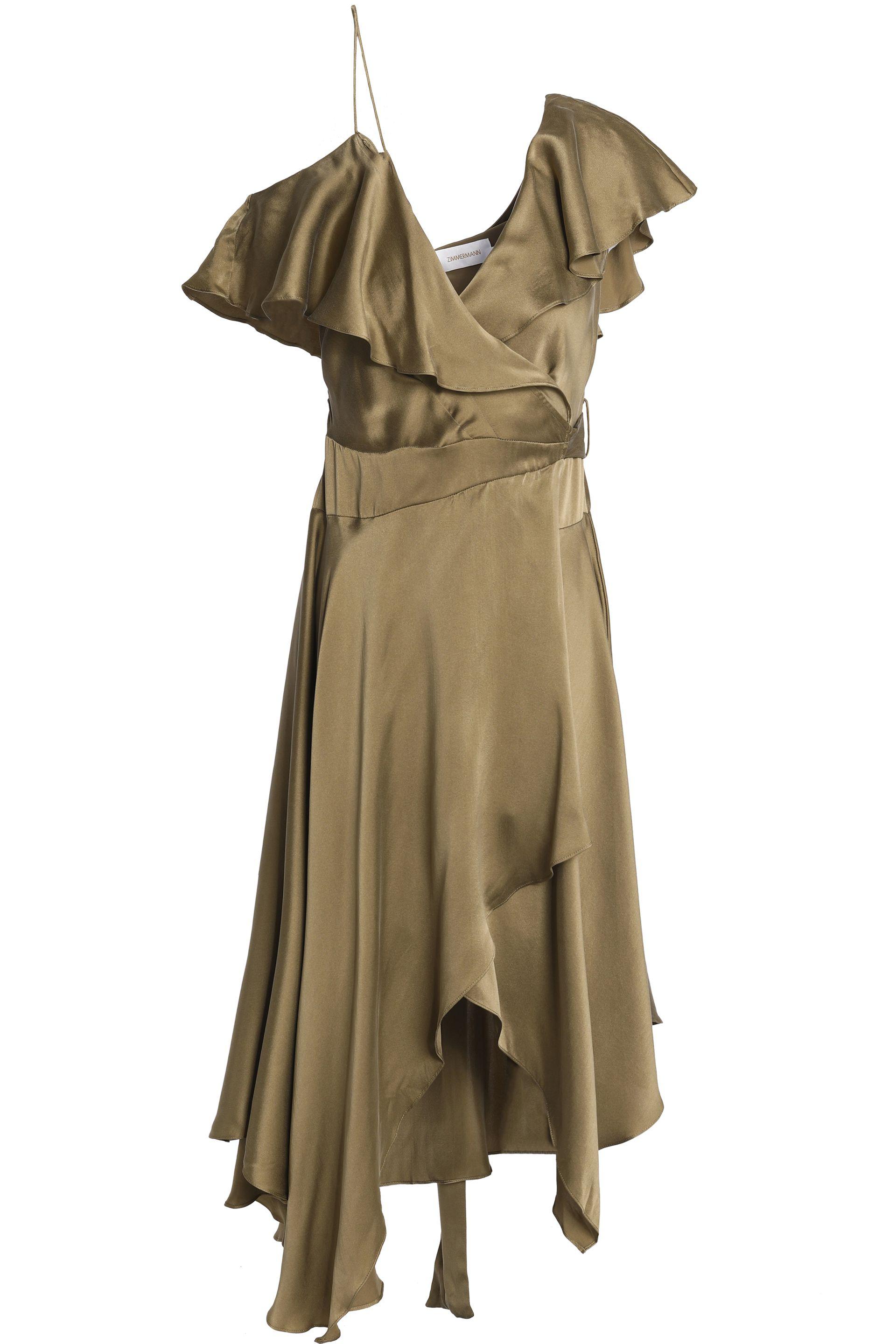army green wrap dress