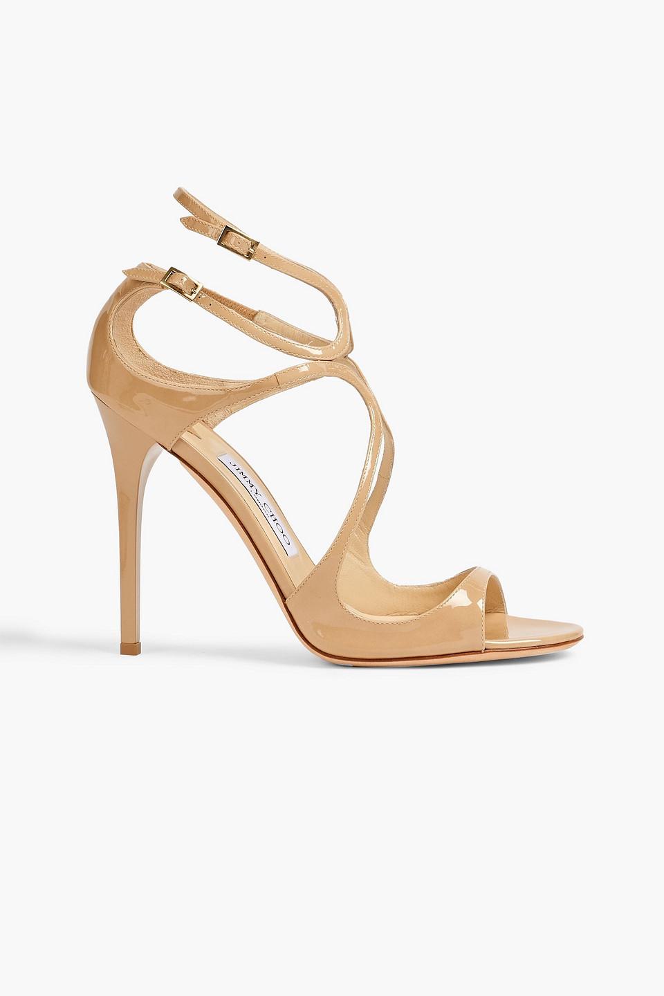 Jimmy Choo Lance Cutout Patentleather Sandals in Metallic Lyst