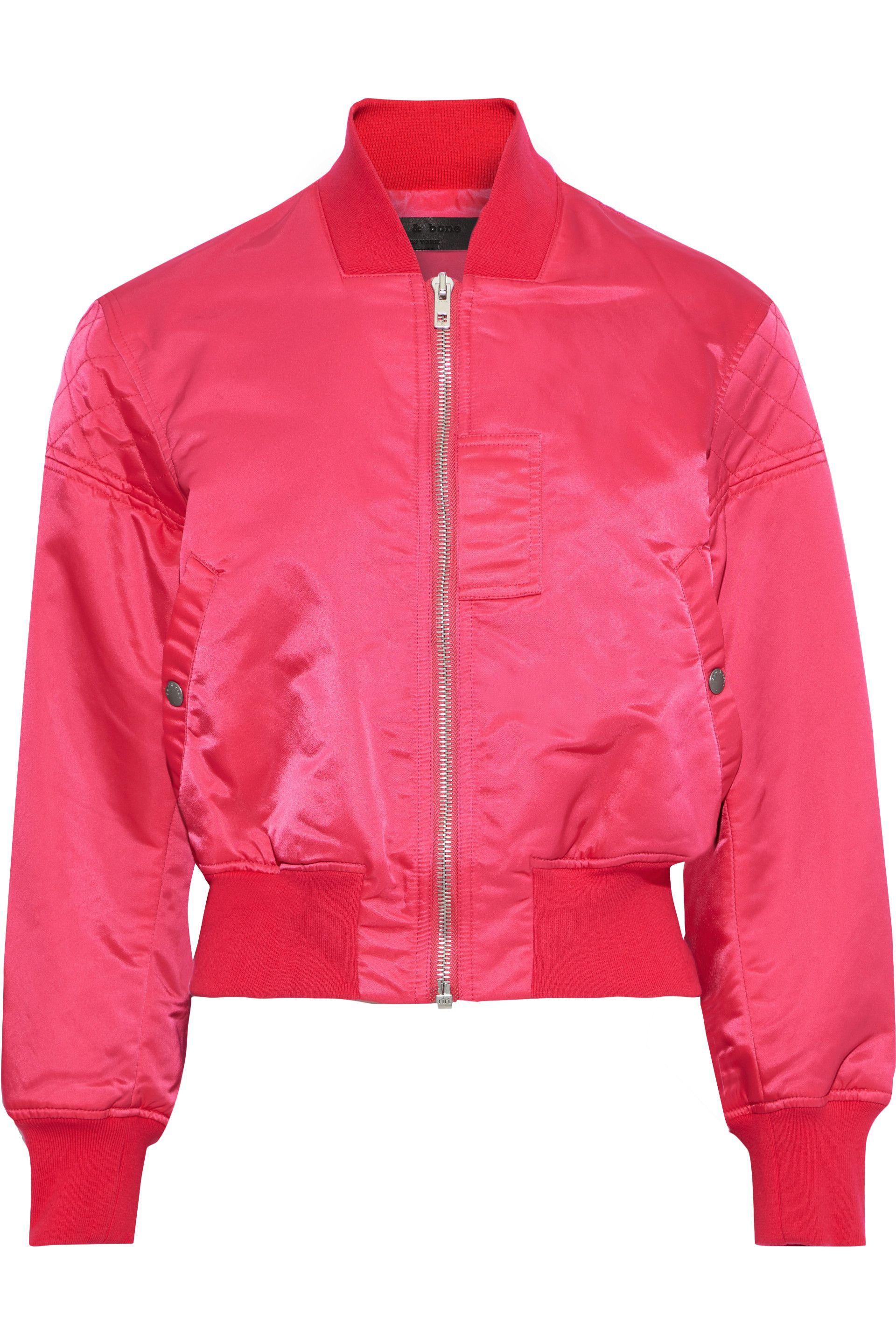 Rag & Bone Synthetic Wesley Quilted Sateen Bomber Jacket Fuchsia in ...