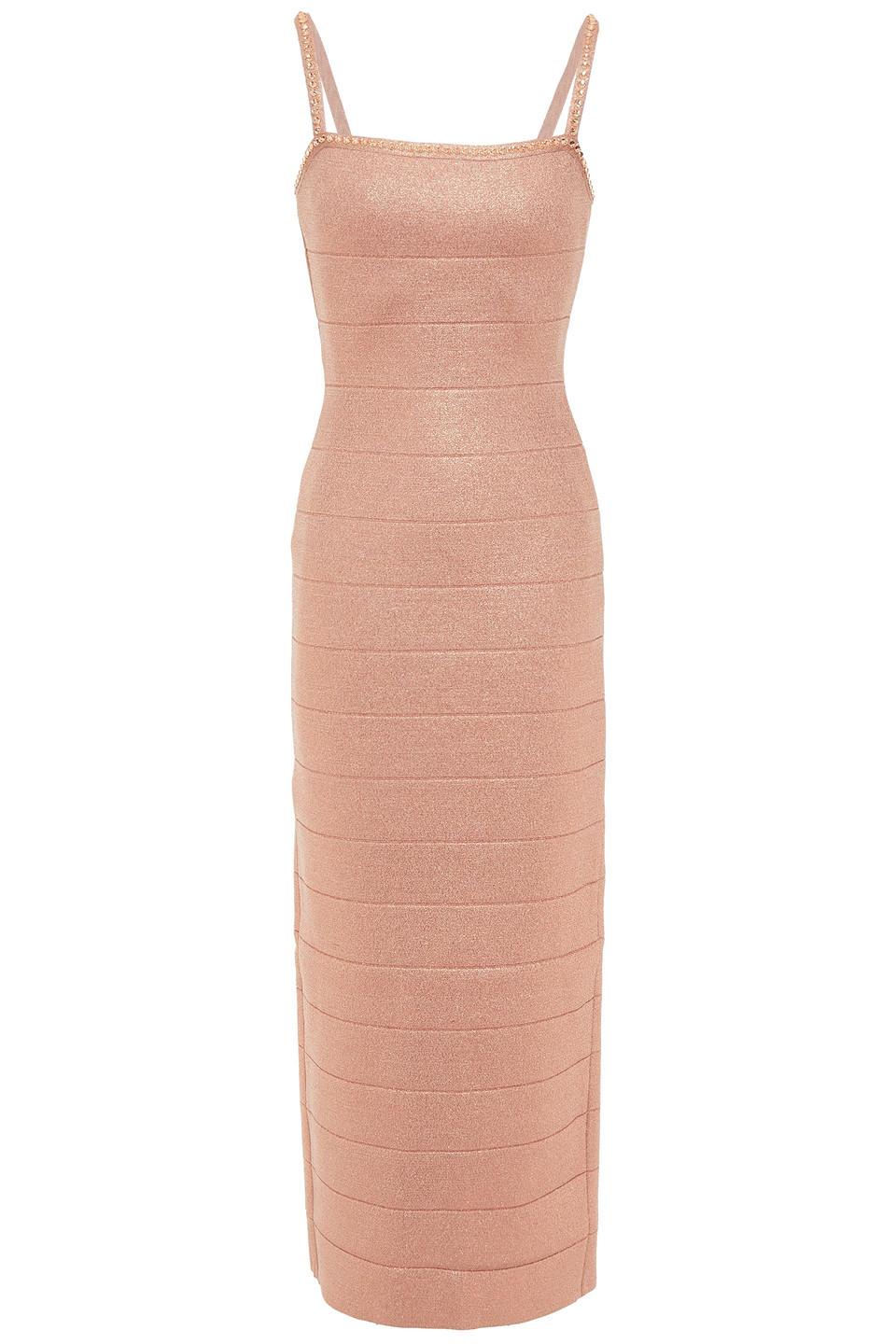 Crystal-embellished Bandage Midi Dress 