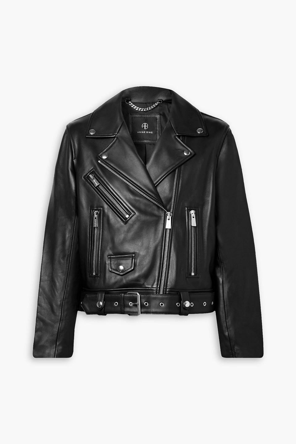 Anine Bing Benjamin Leather Biker Jacket in Black Lyst UK
