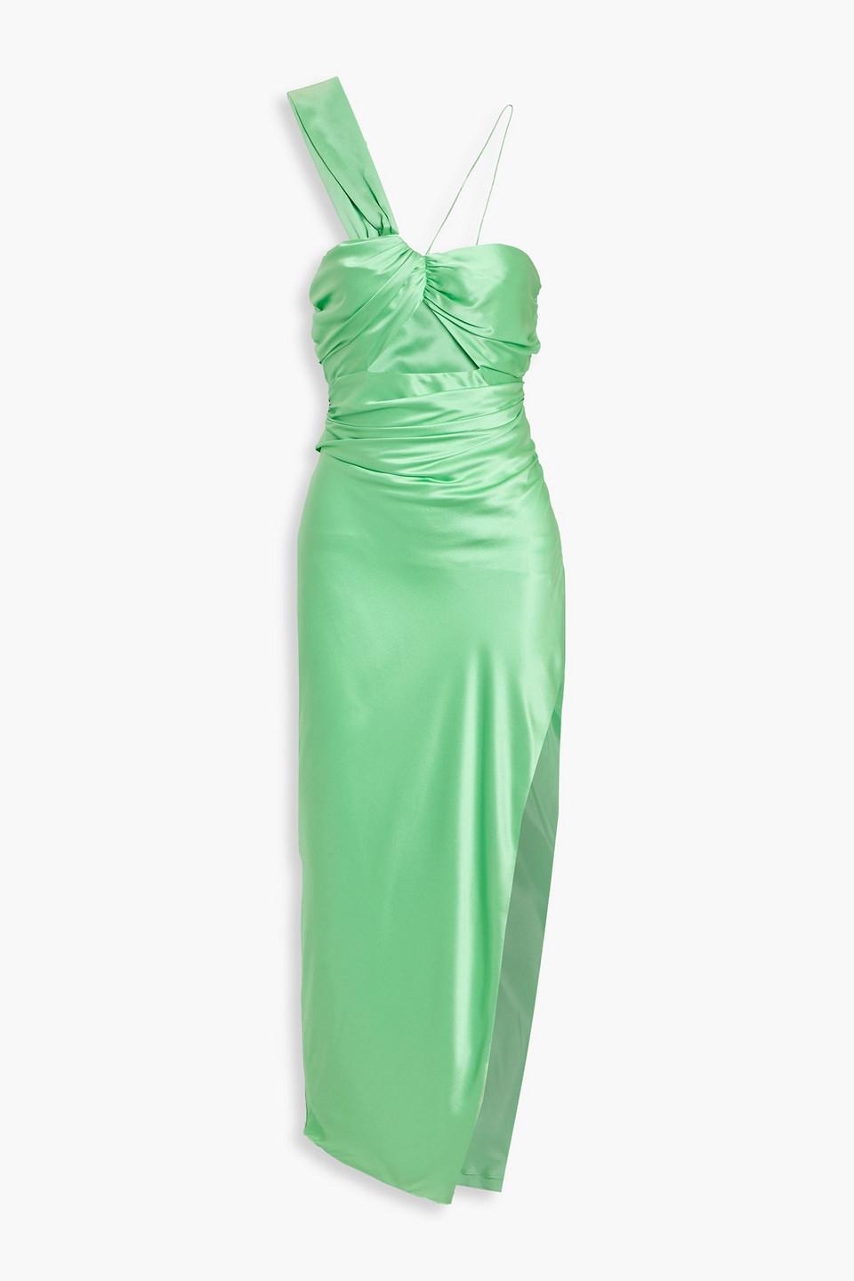 green emerald velvet dress Strappy Diaphanous Gown main image 1