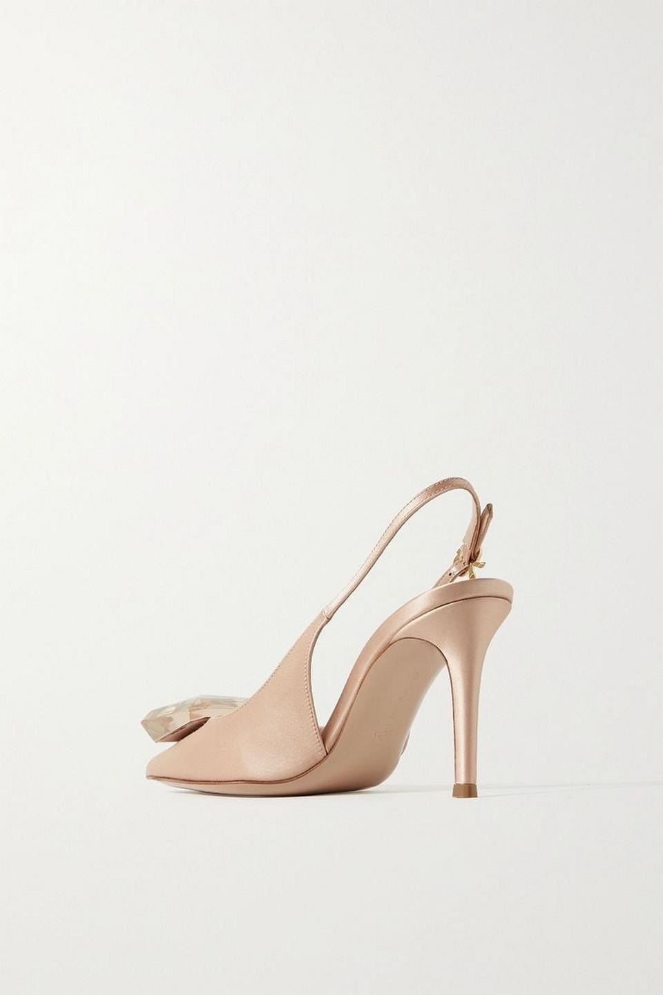 【大人気】Gianvito Rossi Jaipur 85 クリスタルサテンミュール Gianvito Rossi Jaipur 85 Crystal-embellished Satin Slingback