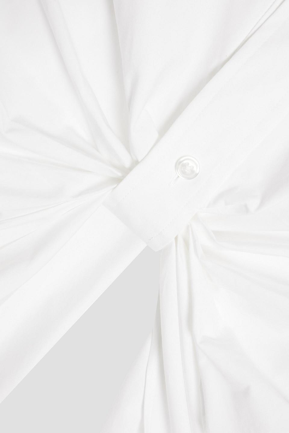 Tシャツ・カットソー Alexander Wang FW25 White poplin shirt (1WC3251132 100) T By Alexander Wang Asymmetric Twist-front Cotton-poplin