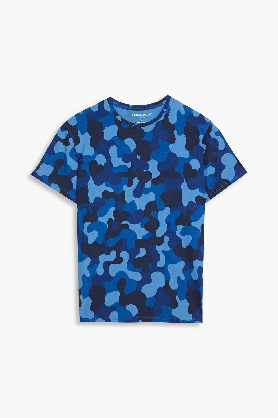 Derek Rose London Camouflage-print Stretch-modal Jersey T-shirt in Blue for  Men | Lyst