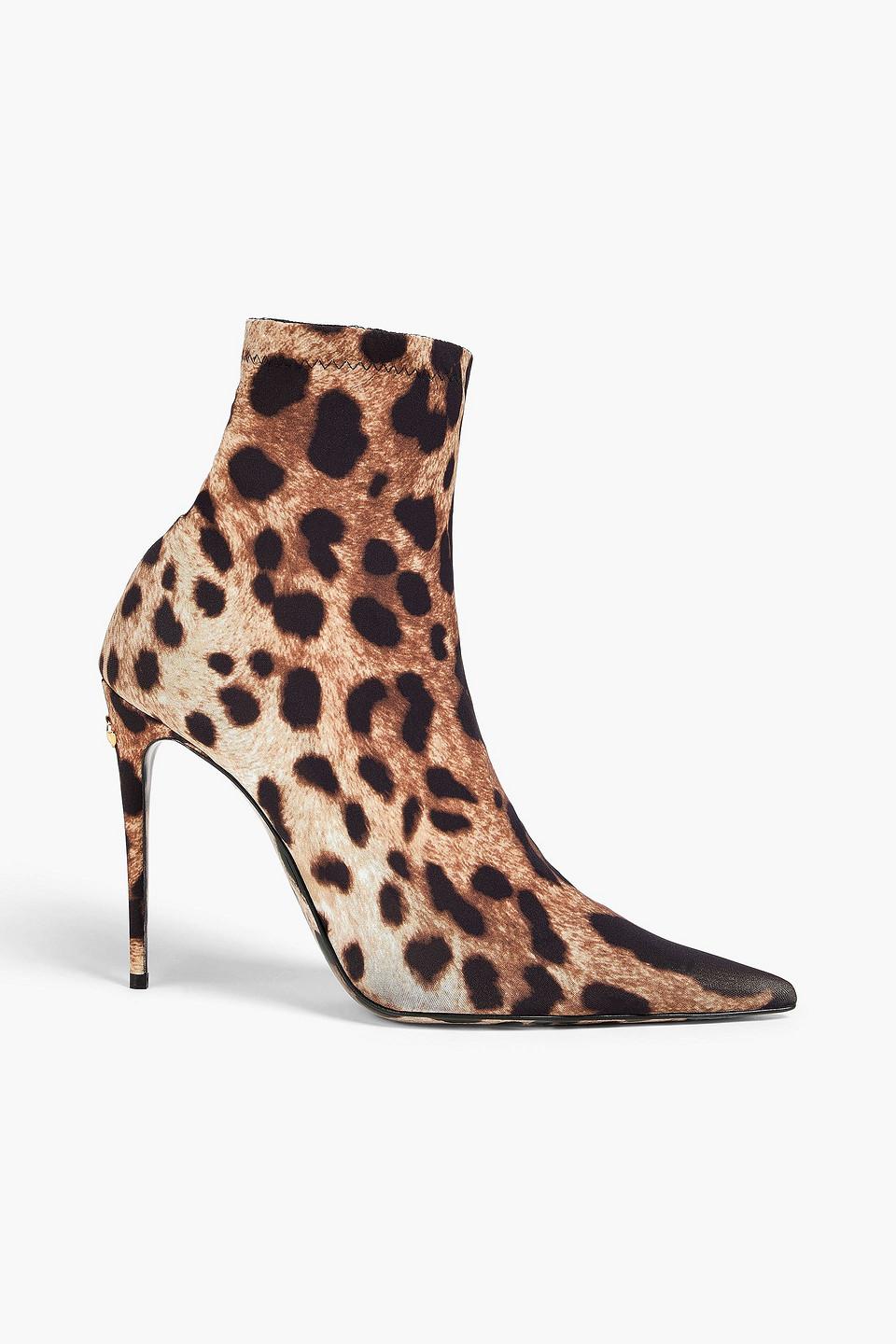 Dolce Gabbana Leopard-Print Stretch Sock Boots in Brown Lyst UK