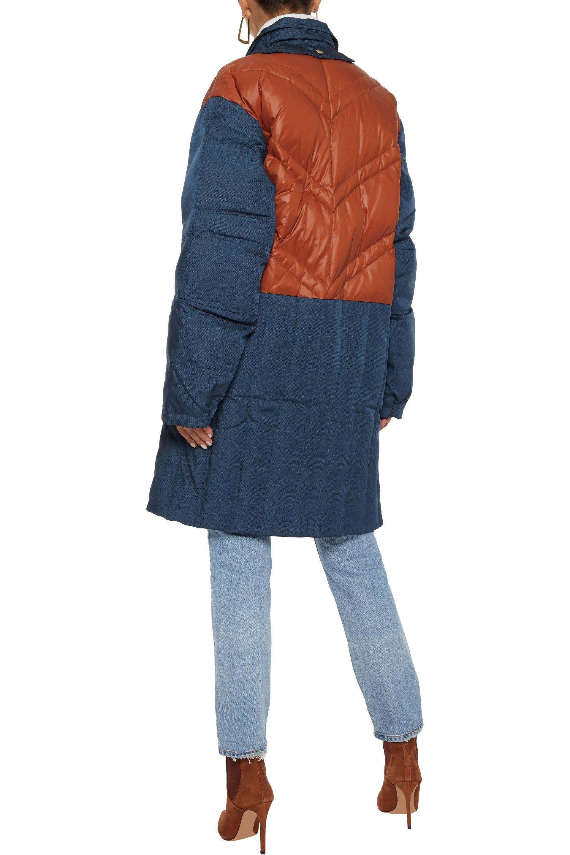 By Malene Birger Dorav Quilted Shell-paneled Canvas Down Coat Blue - Lyst
