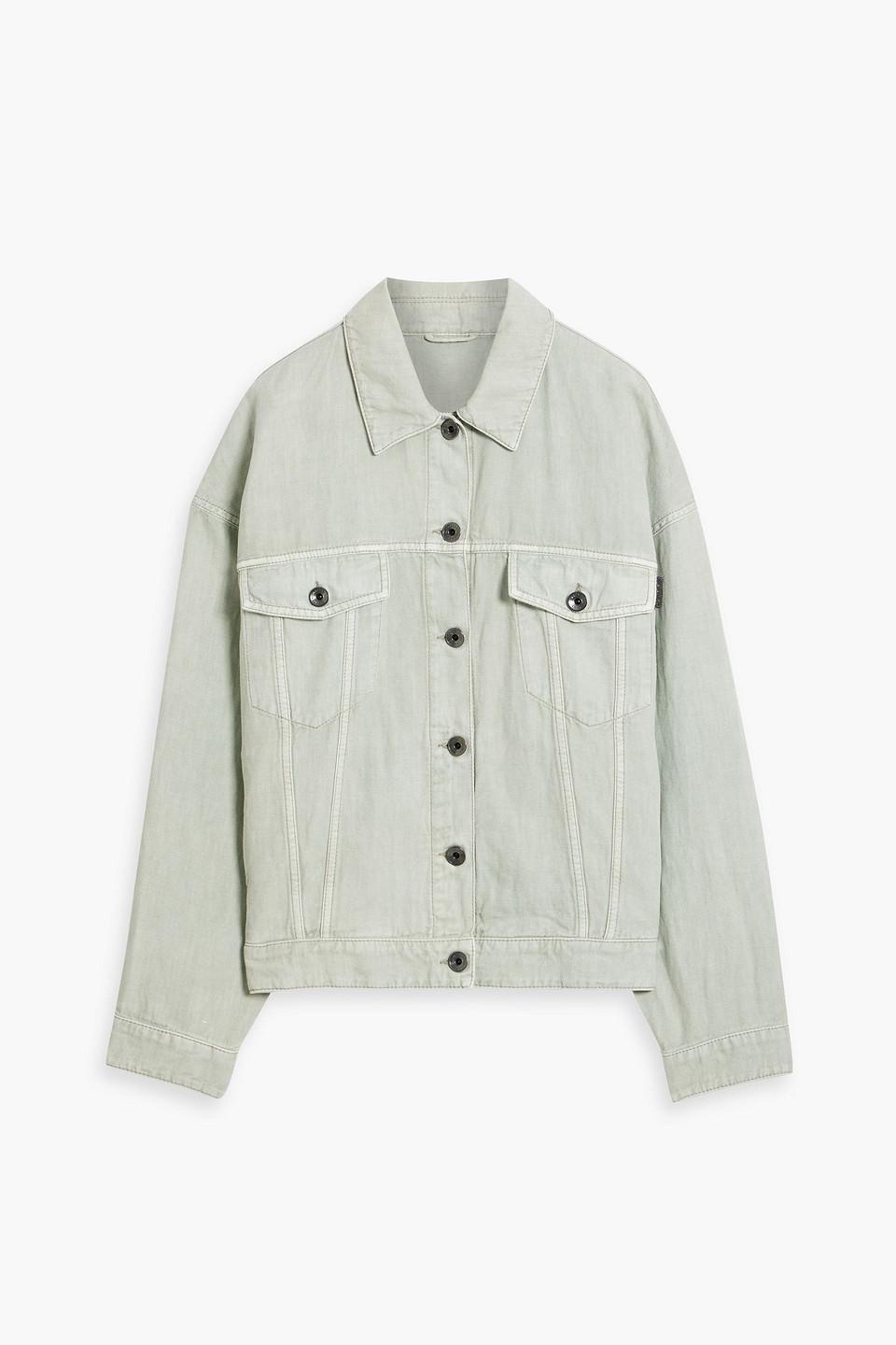 Brunello Cucinelli★素敵！Monili Bead Detail Denim Jacket BRUNELLO CUCINELLI Bead-embellished denim jacket | THE OUTNET