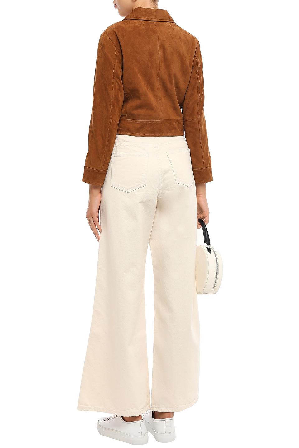 Ganni Denim Bluebell High-rise Wide-leg Jeans Cream in Natural - Lyst