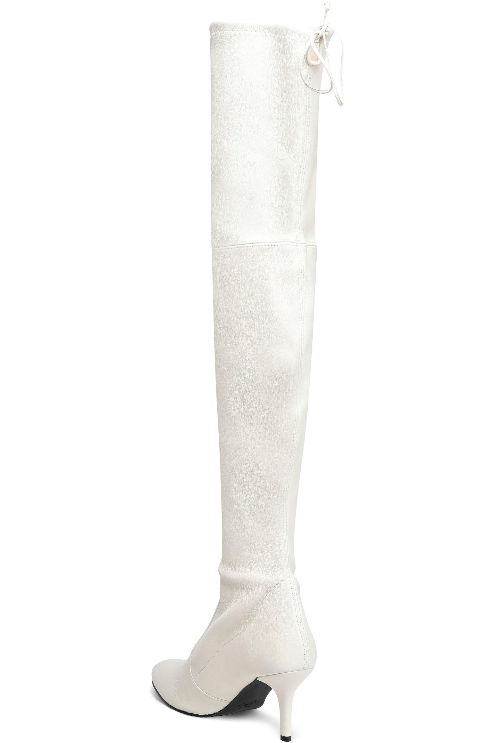 ecru knee high boots
