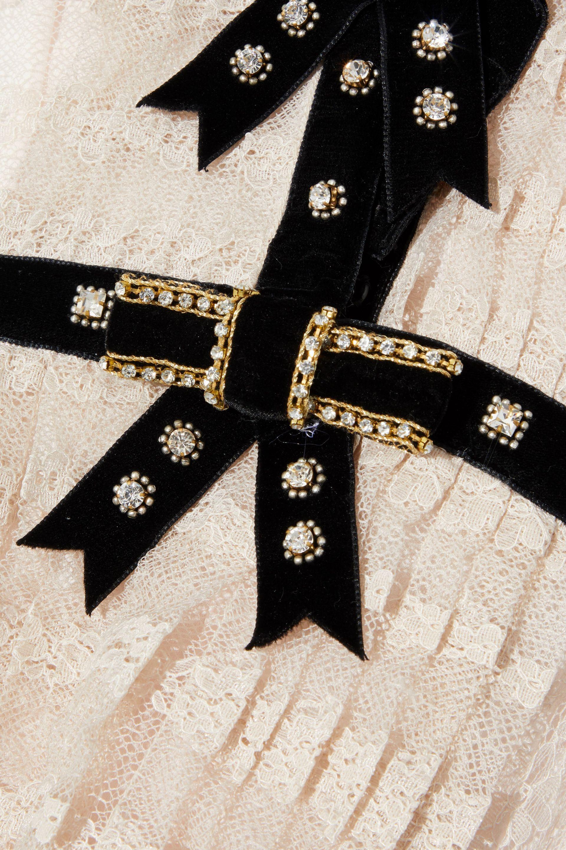 Philosophy Di Lorenzo Serafini Embellished Velvet-trimmed Pleated 