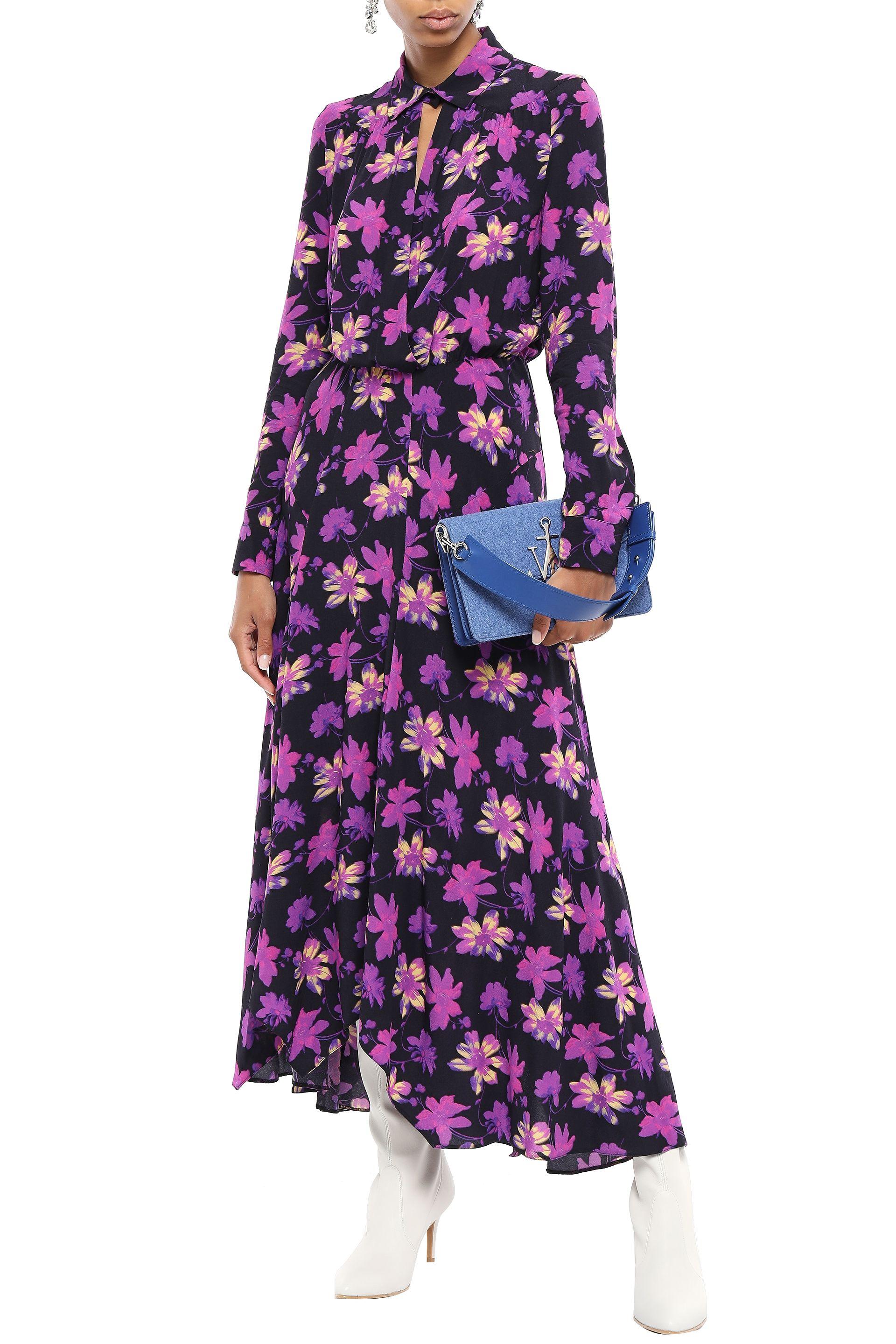 maje purple floral dress