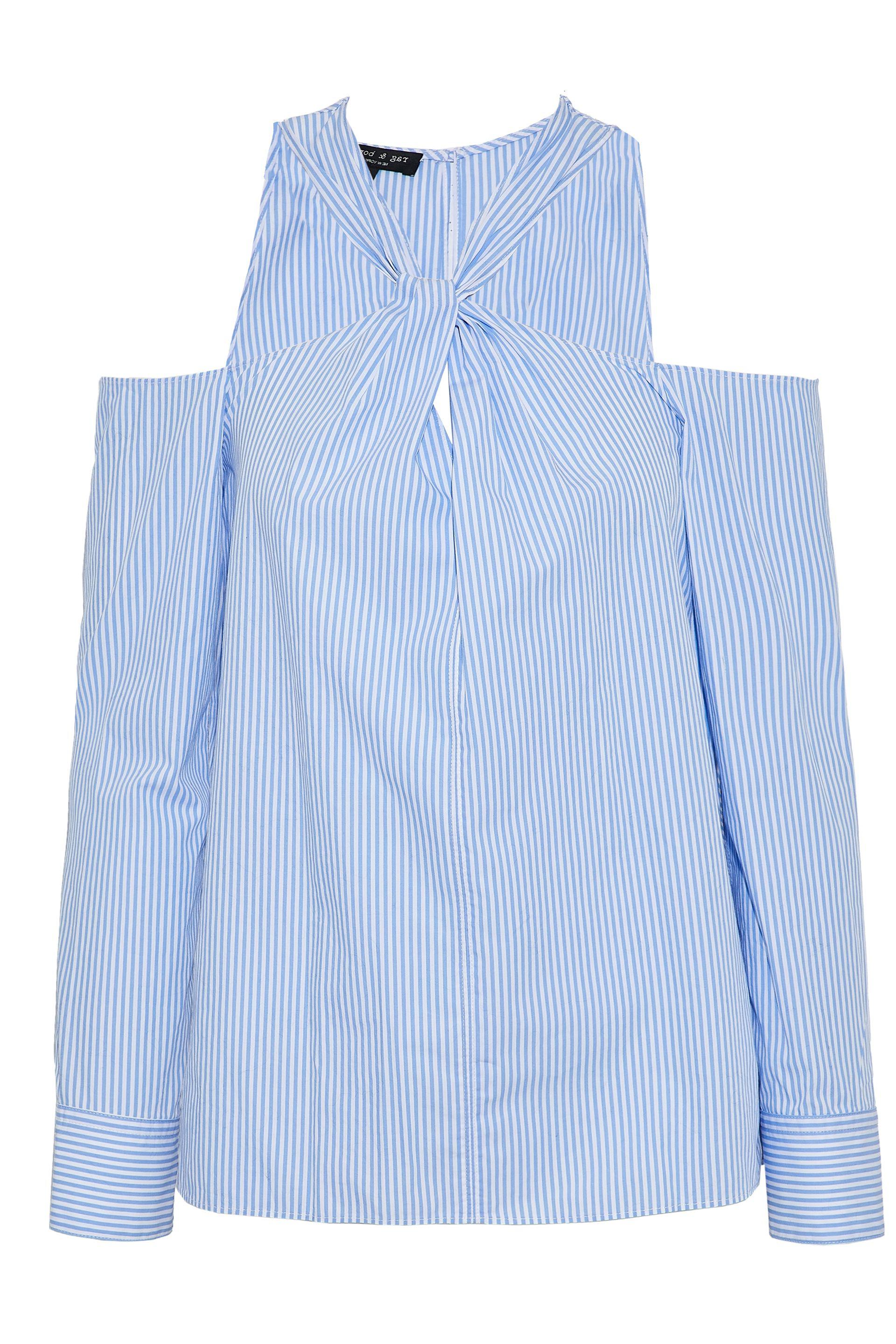 Lyst Rag Bone Cold Shoulder Twisted Striped Cotton Poplin Top Rag Bone Women S Cold Shoulder Twisted Striped Cotton Poplin Top Light Blue