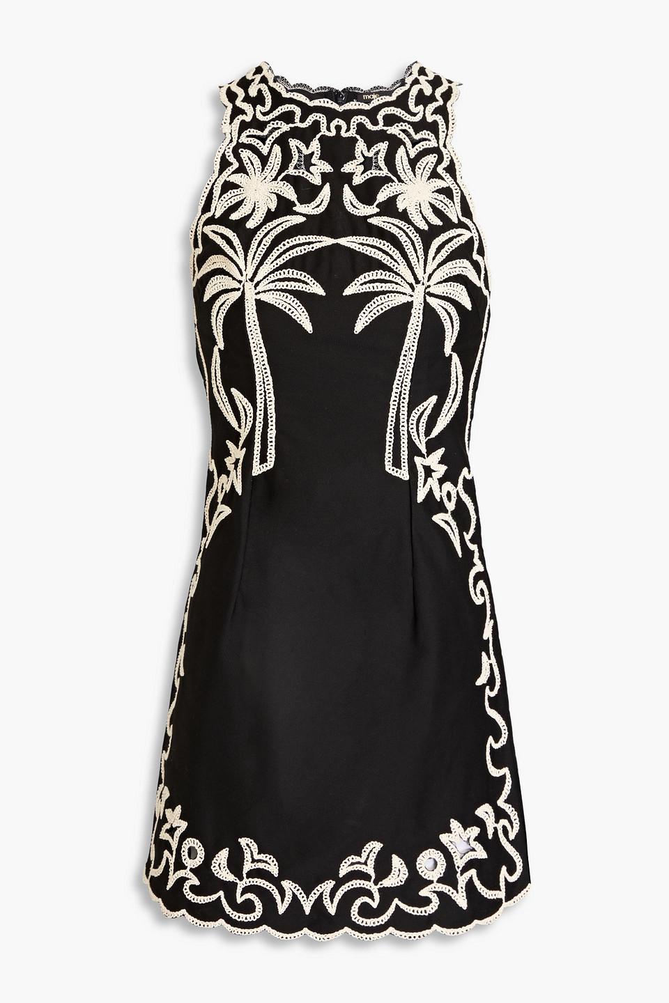 maje embroidered cotton mini dress Embroidered cotton mini dress White For Women