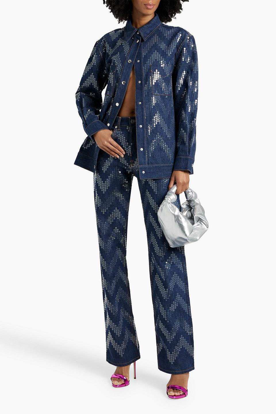 Missoni Sequin-embellished High-rise Straight-leg Jeans in