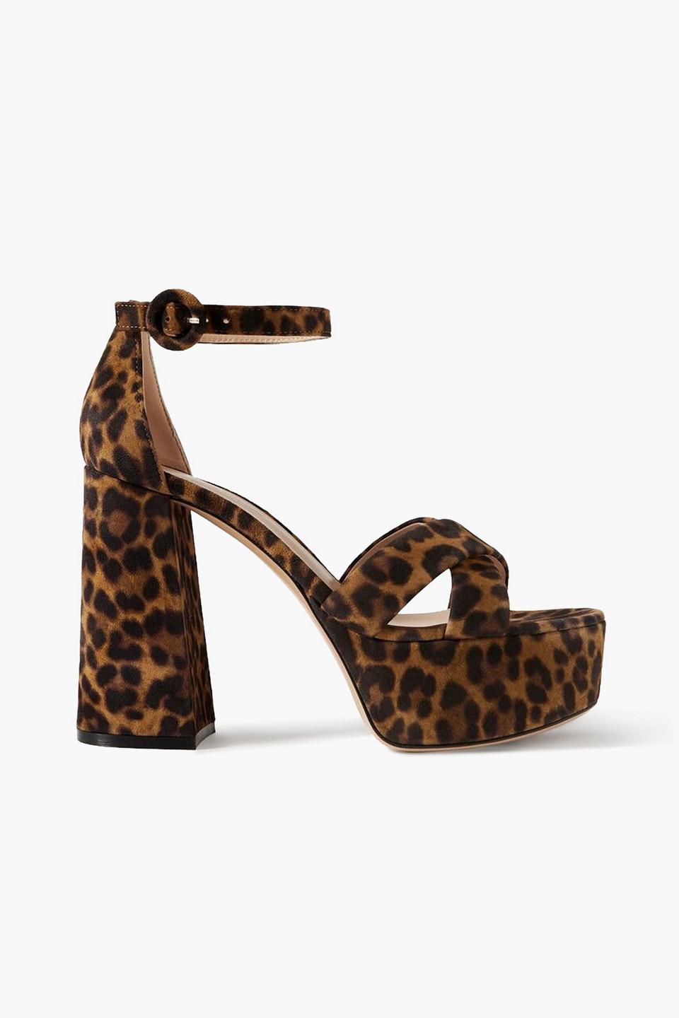 Gianvito Rossi Sheridan 110 Leopard print Suede Platform Sandals Lyst UK