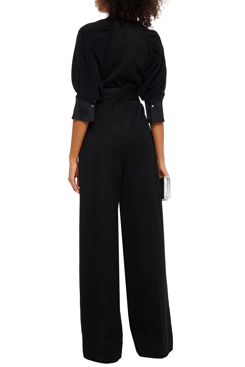 オールインワン・サロペット VICTORIA BECKHAM BLACK JUMPSUIT WITH VISCOSE BLEND BELT Belted jumpsuit in black - Victoria Beckham | Mytheresa