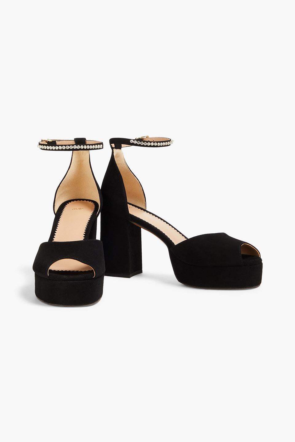 Crystal platform sandals clearance