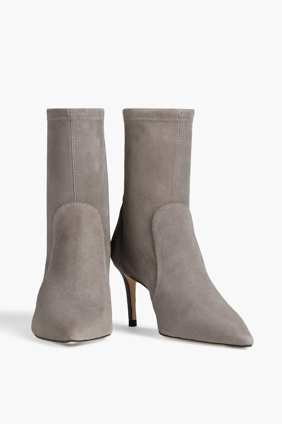 Stuart Weitzman Stuart 75 Suede Ankle Boots in Grey Lyst UK