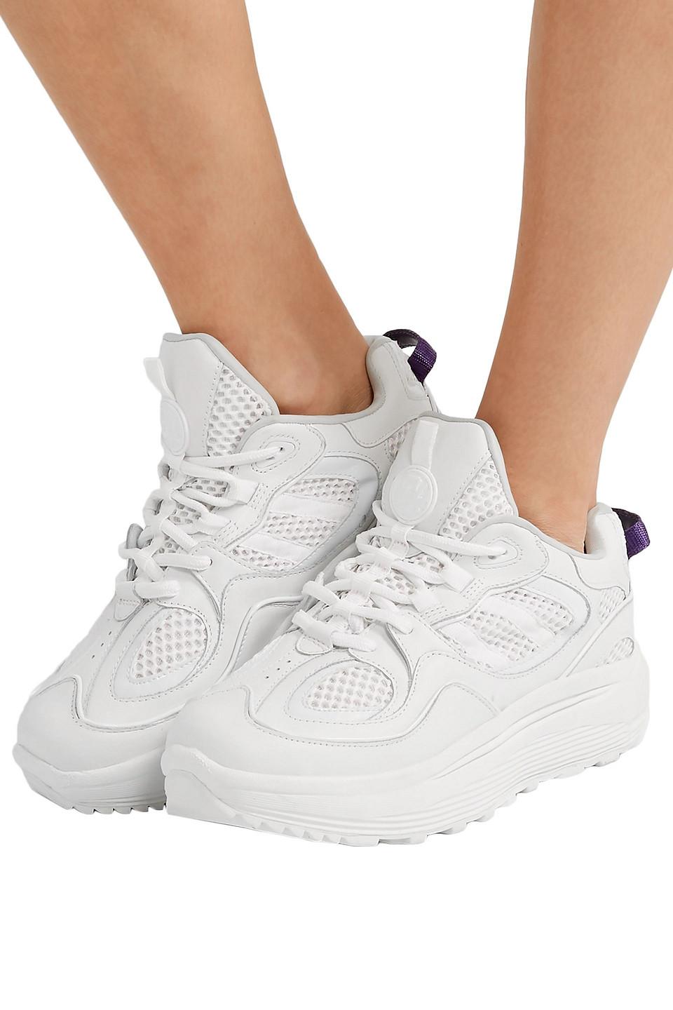 Eytys Jet Turbo Mesh, Smooth And Patent-leather Platform Sneakers in White  | Lyst