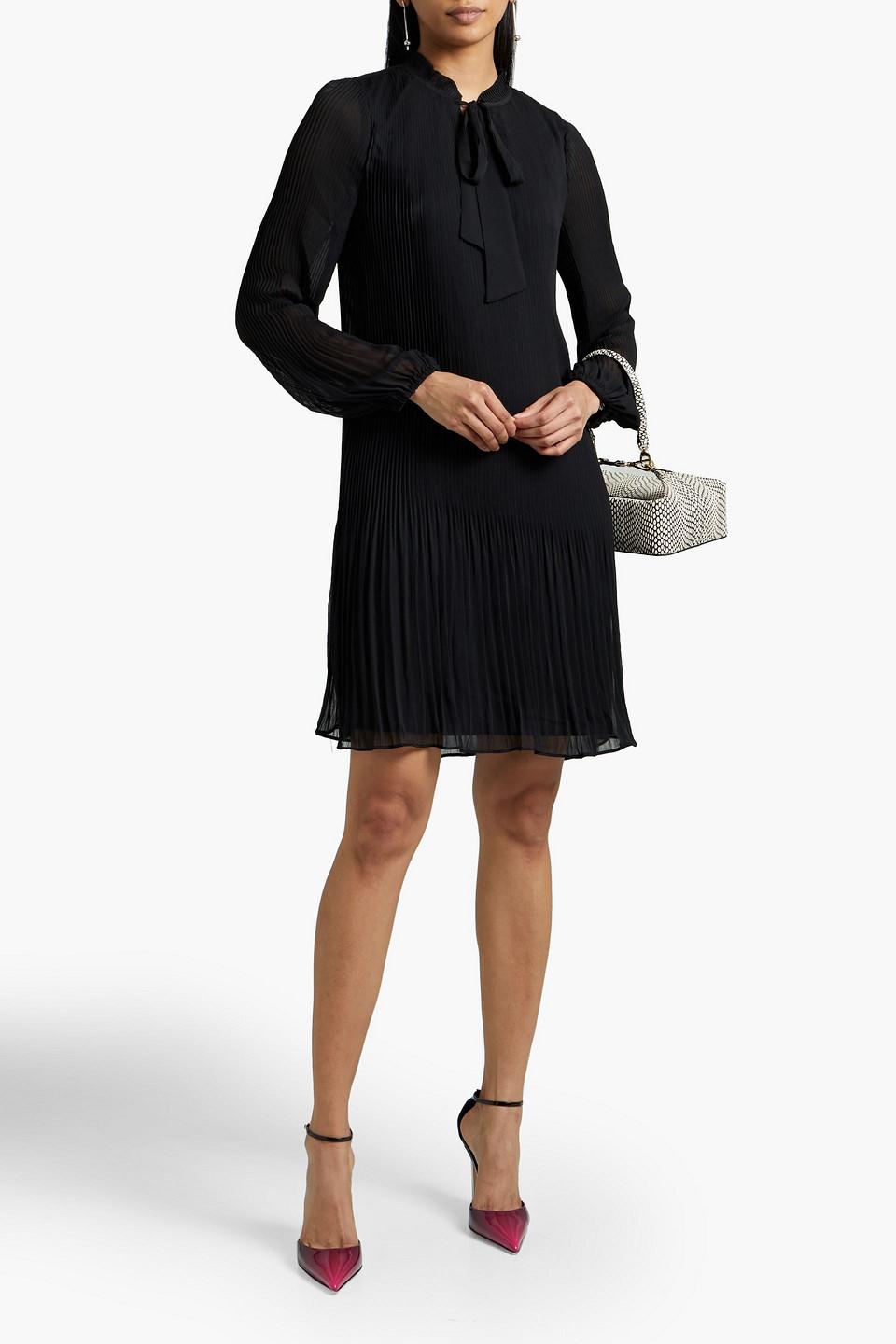DKNY Pussy-bow Plissé-chiffon Mini 