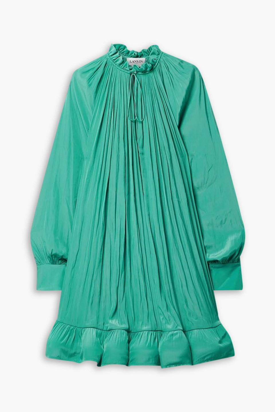 slim fit dress slacks Green Short Charmeuse Dress