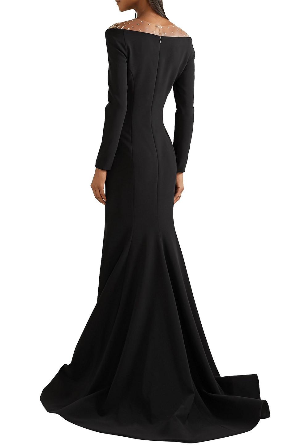 Reem Acra Pleated Embellished Tulle And Cady Gown in Black - Save 74% - Lyst
