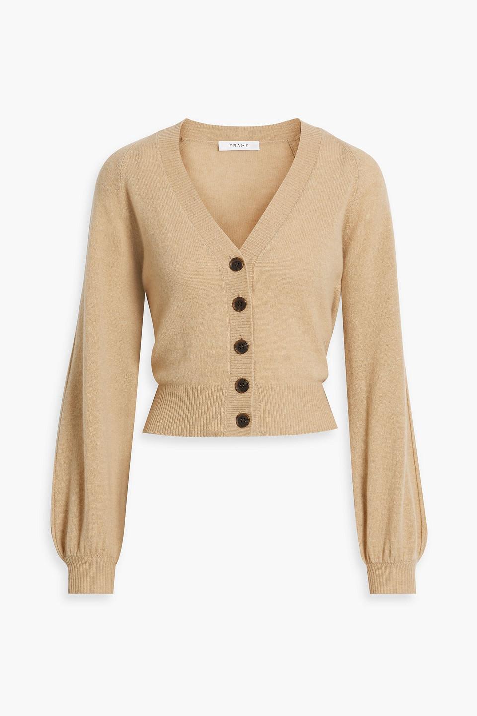 FRAME Cashmere Cardigan in Natural | Lyst