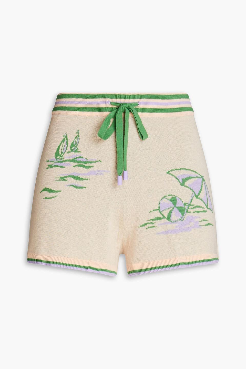 【Zimmermann】Maxine crochet-trimmed textured-cotton shorts ZIMMERMANN Crochet-knit cotton shorts | THE OUTNET